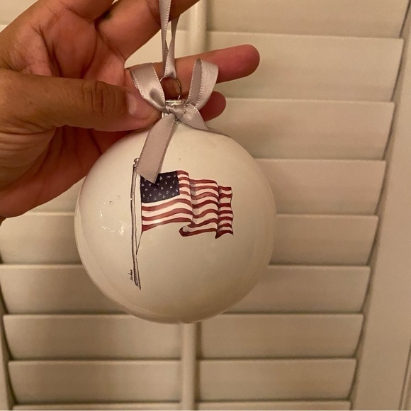 Rae Dunn 2 Large Glass Christmas Ornaments Red and White - Picture 5 of 5